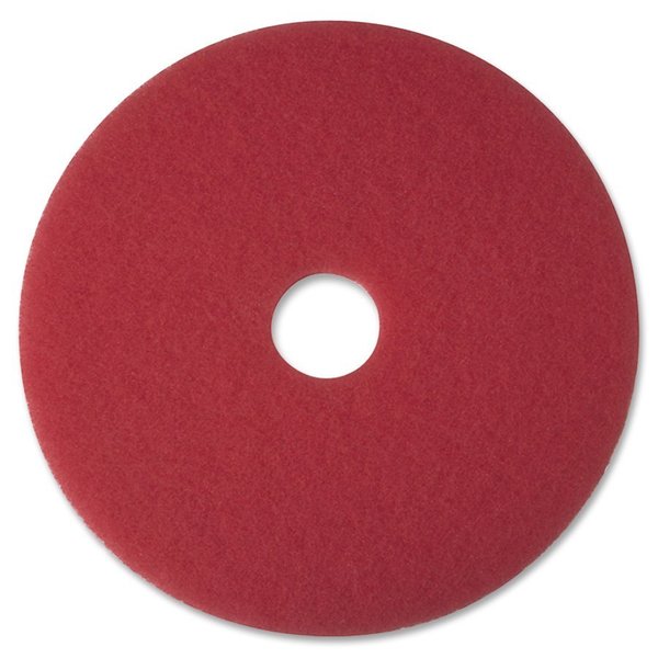 3M Buffer Pad, Removes Scuff Marks, 12", Red, PK 5 MMM08387